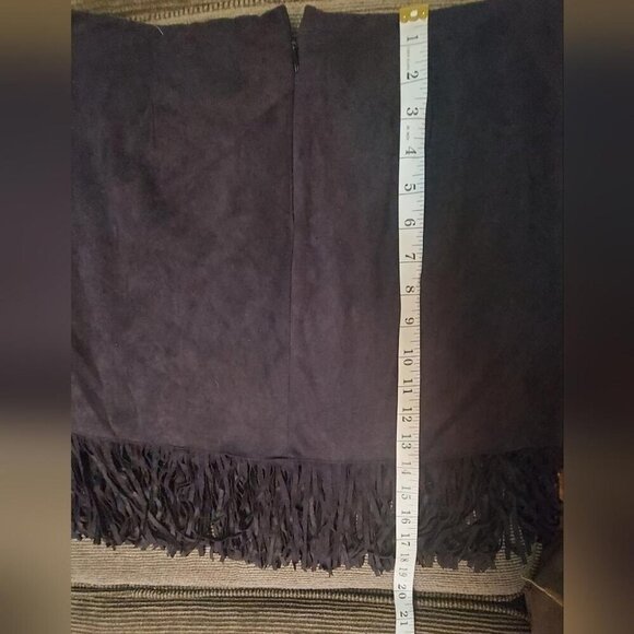 Coastal Cowgirl Mini Skirt Asymmetrical Faux Suede Fringe Western Festival - Picture 14 of 16